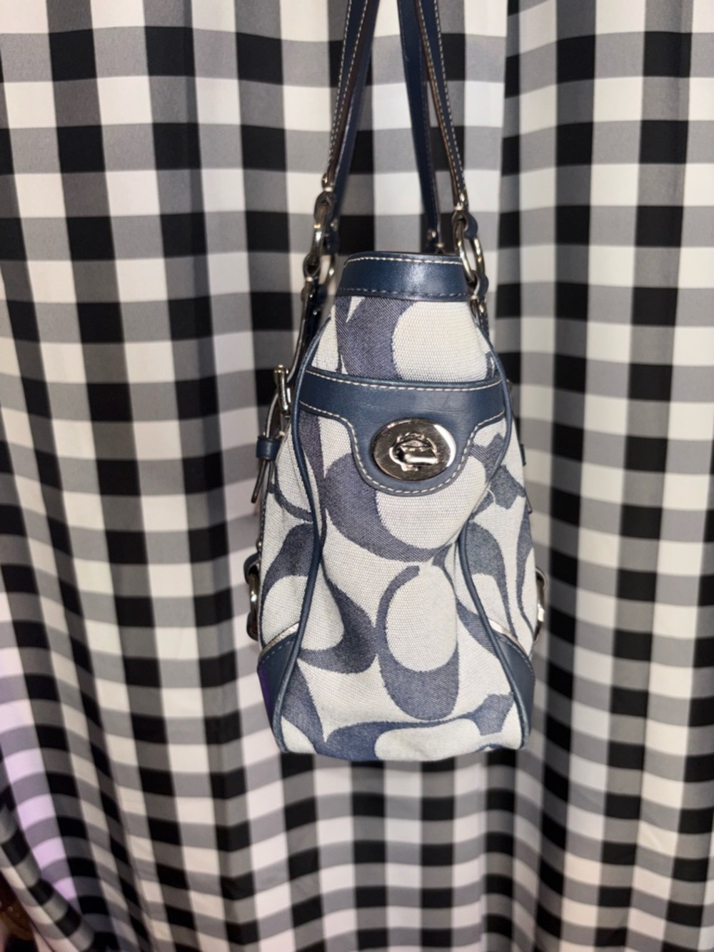 Coach Optic Blue Signature Jacquard Tote 2011 - Picture 3 of 7